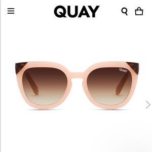 Quay Noosa Sunglasses - cat eye, light pink with tortoise caps
